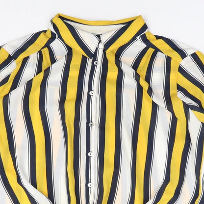 Womens UK Size 12 Wallis Yellow Jersey Button-Up