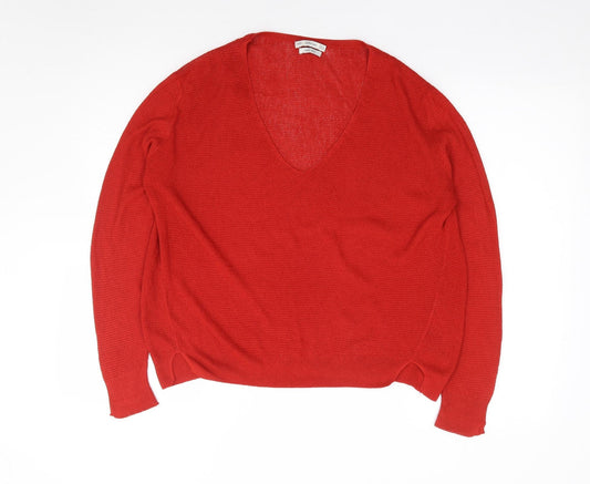 Womens UK Size S Zara Red Jersey T-Shirt