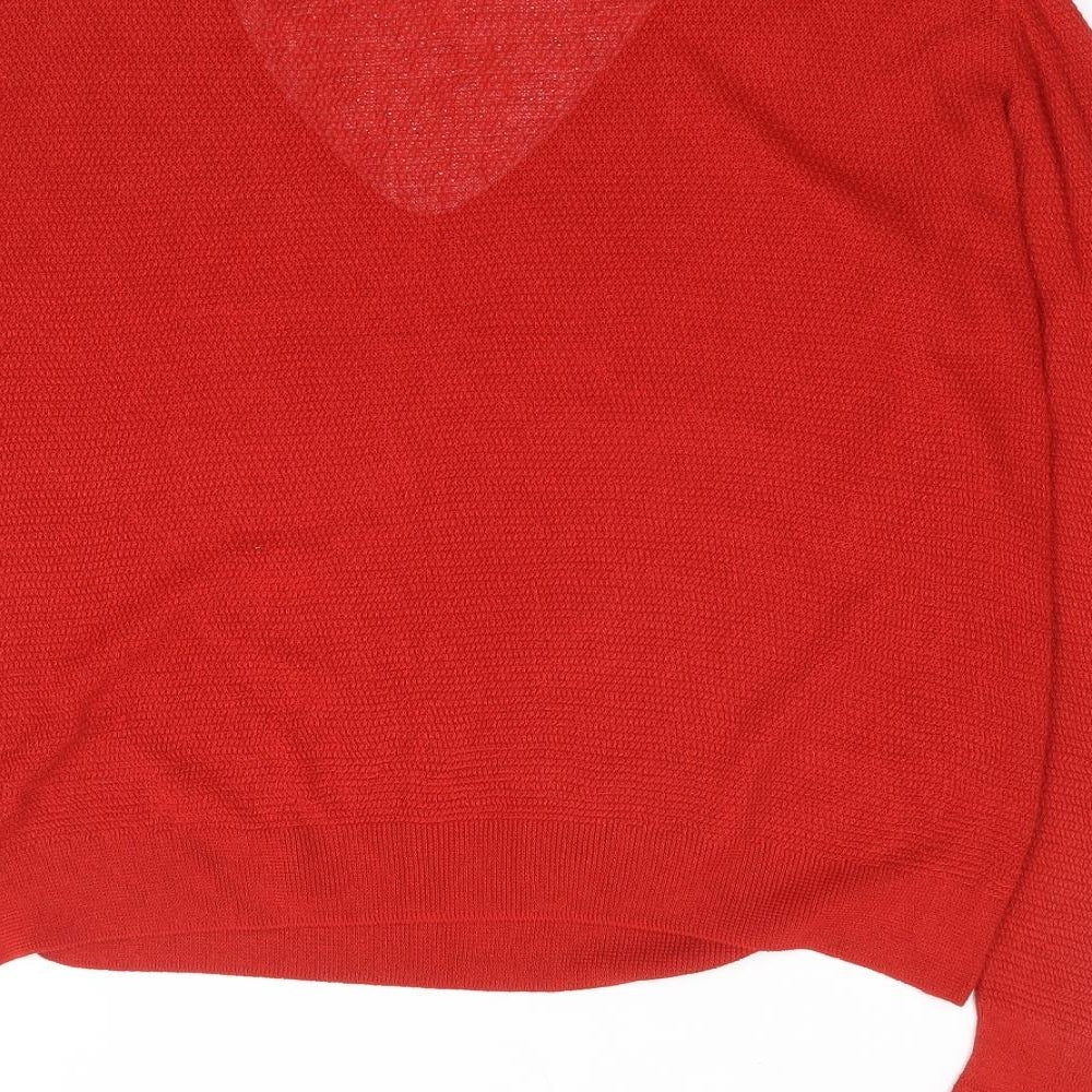 Womens UK Size S Zara Red Jersey T-Shirt