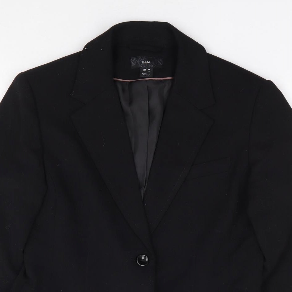 Womens UK Size 10 H&M Regular Black Suit Jacket
