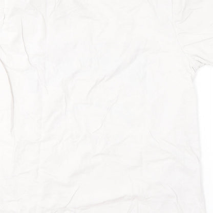 F&F Womens White  Cotton Basic T-Shirt Size M Round Neck - Heroes