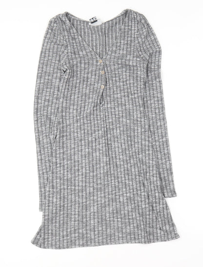 ASOS Womens Grey  Polyester Bodycon  Size 10  V-Neck