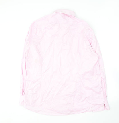 Mens UK Size 17 Hammond & Co Pink  Button-Up Long Sleeve Casual Shirt