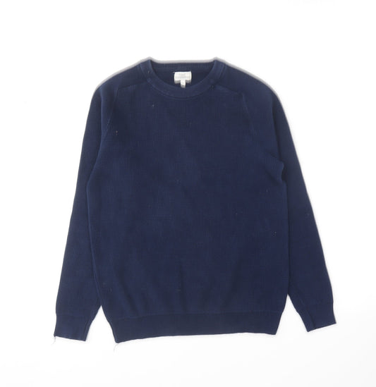 NEXT Mens Blue Round Neck  Cotton Pullover Jumper Size S