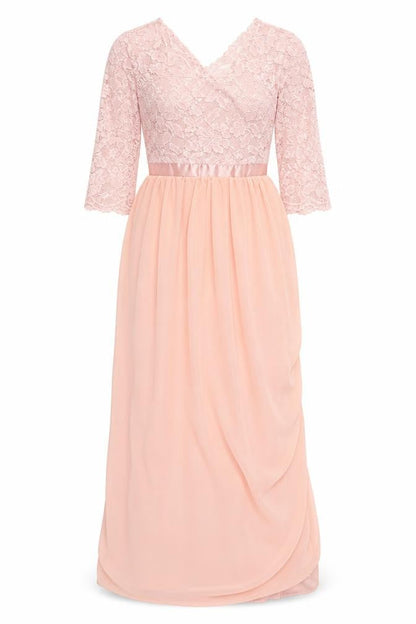 Preworn Womens Pink  Polyester Ball Gown  Size M  V-Neck