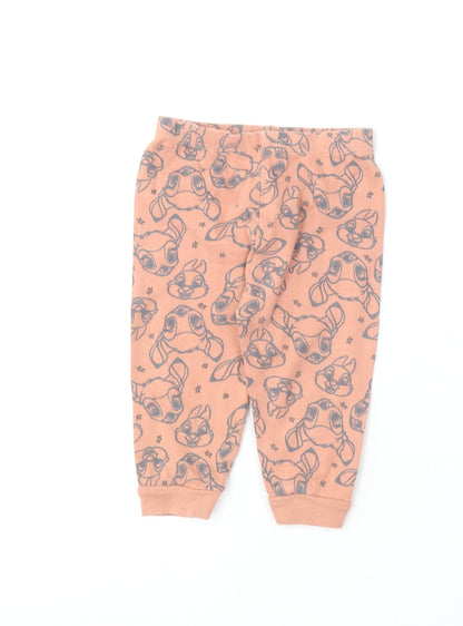George Baby Brown Geometric Cotton Jogger Leggings Size 6-9 Months   - Bambi