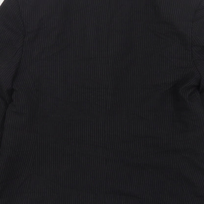 Autonomy Womens Black Striped Polyester Jacket Suit Jacket Size 16