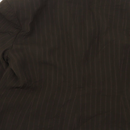 George Womens Brown Striped Polyester Jacket Suit Jacket Size 16