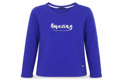 Dayz Womens Blue  Cotton Pullover Sweatshirt Size S
