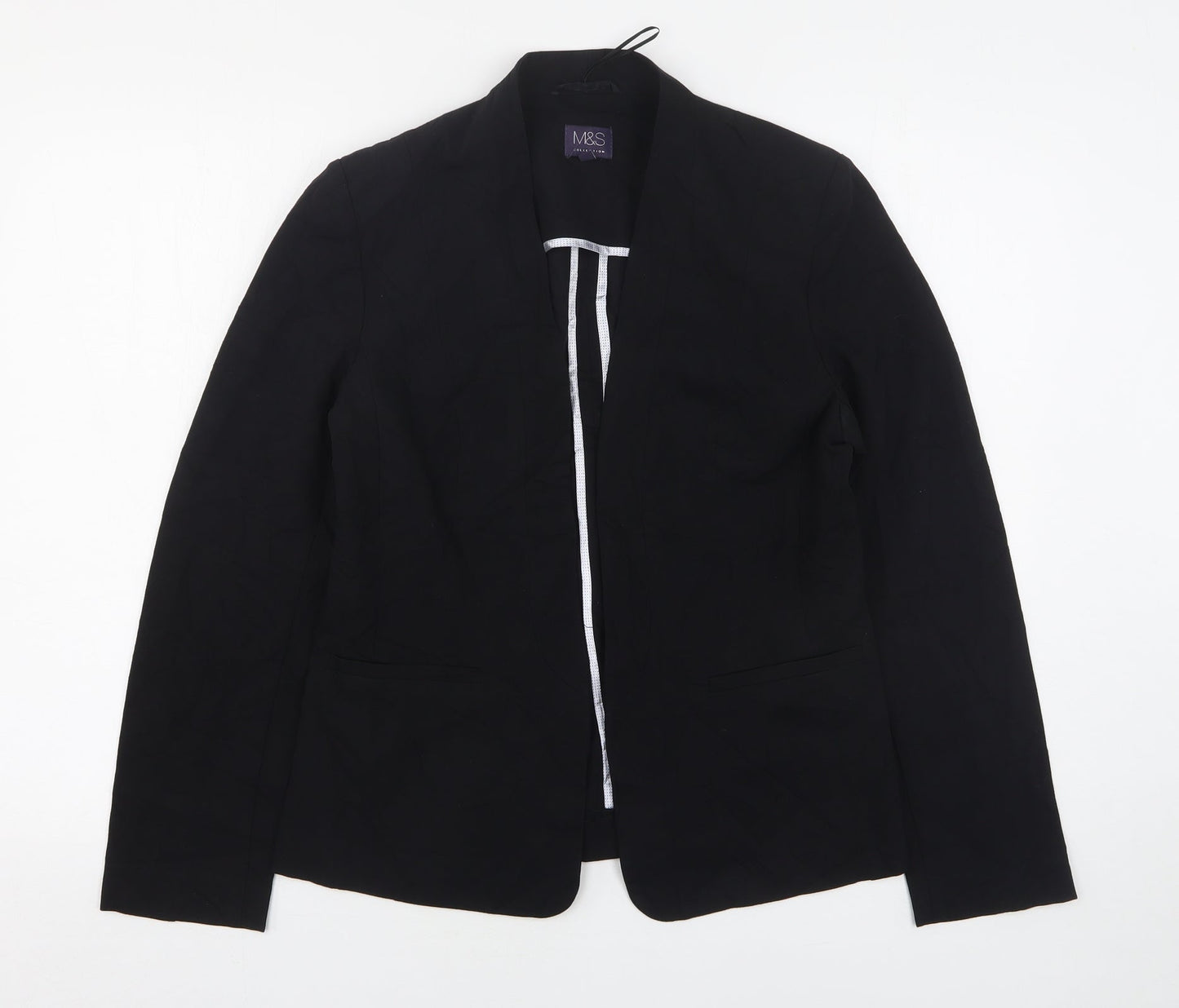 Marks and Spencer Womens Black  Polyester Jacket Blazer Size 10