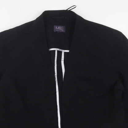 Marks and Spencer Womens Black  Polyester Jacket Blazer Size 10