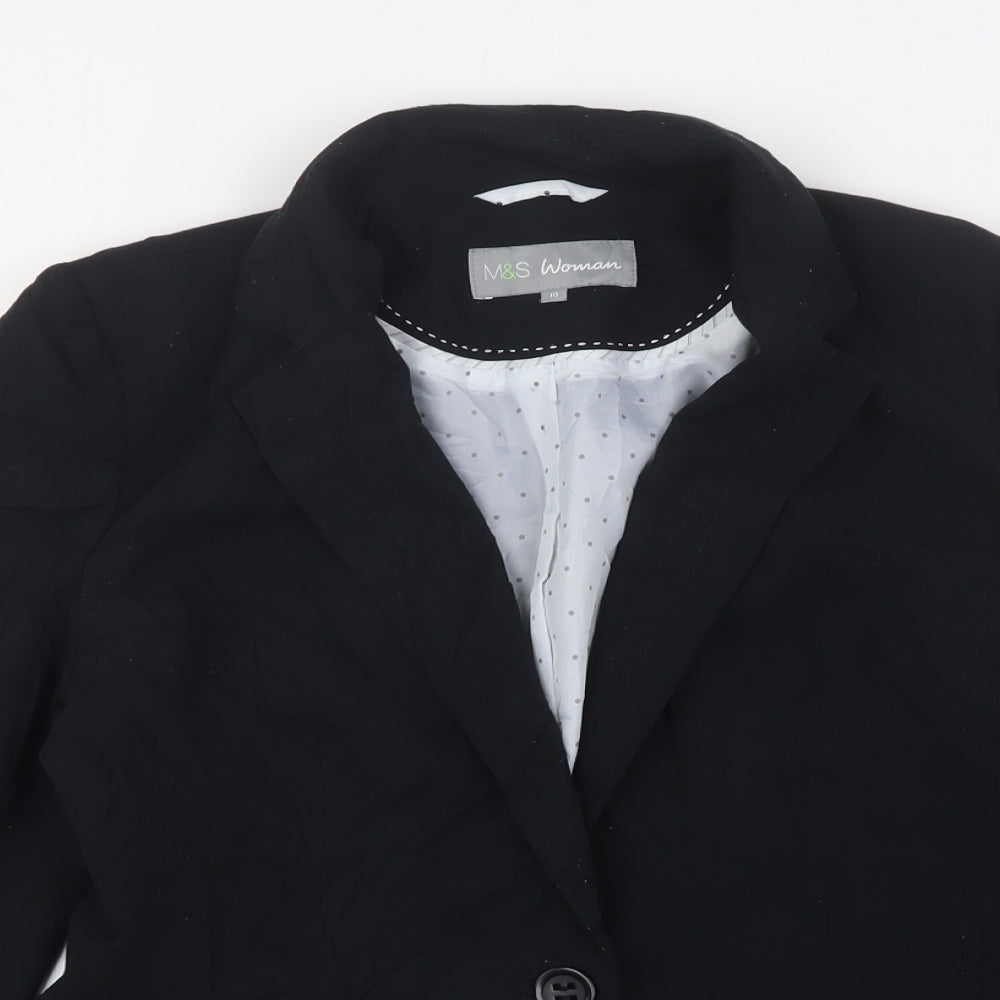 Womens UK Size 10 Marks and Spencer Regular Black Suit Jacket