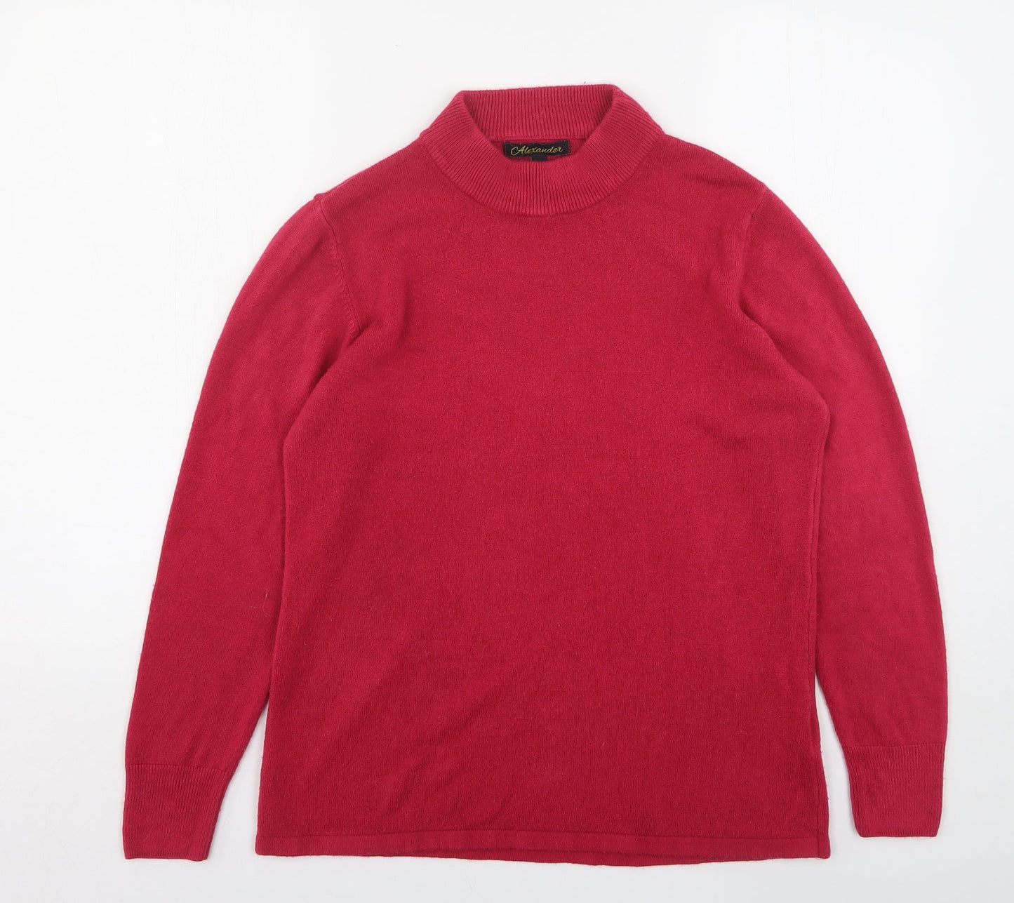 Alexander Womens Pink Round Neck  Acrylic Pullover Jumper Size L