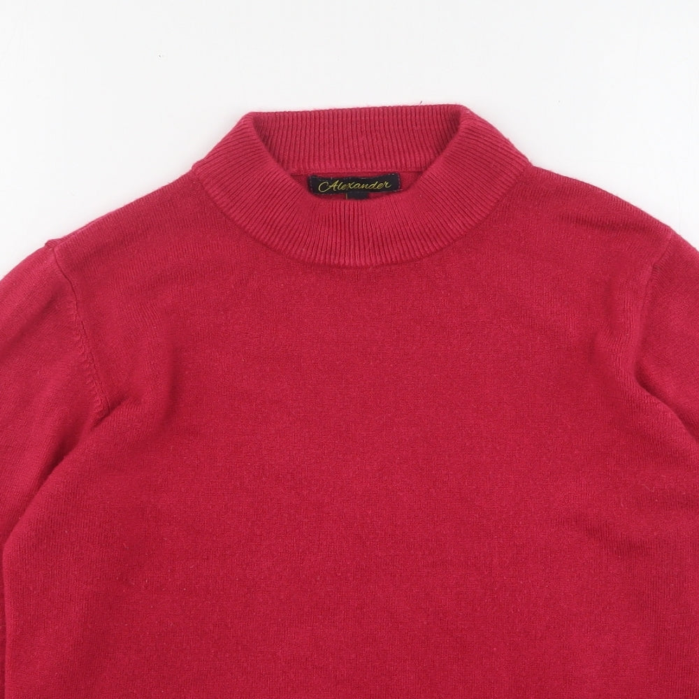 Alexander Womens Pink Round Neck  Acrylic Pullover Jumper Size L