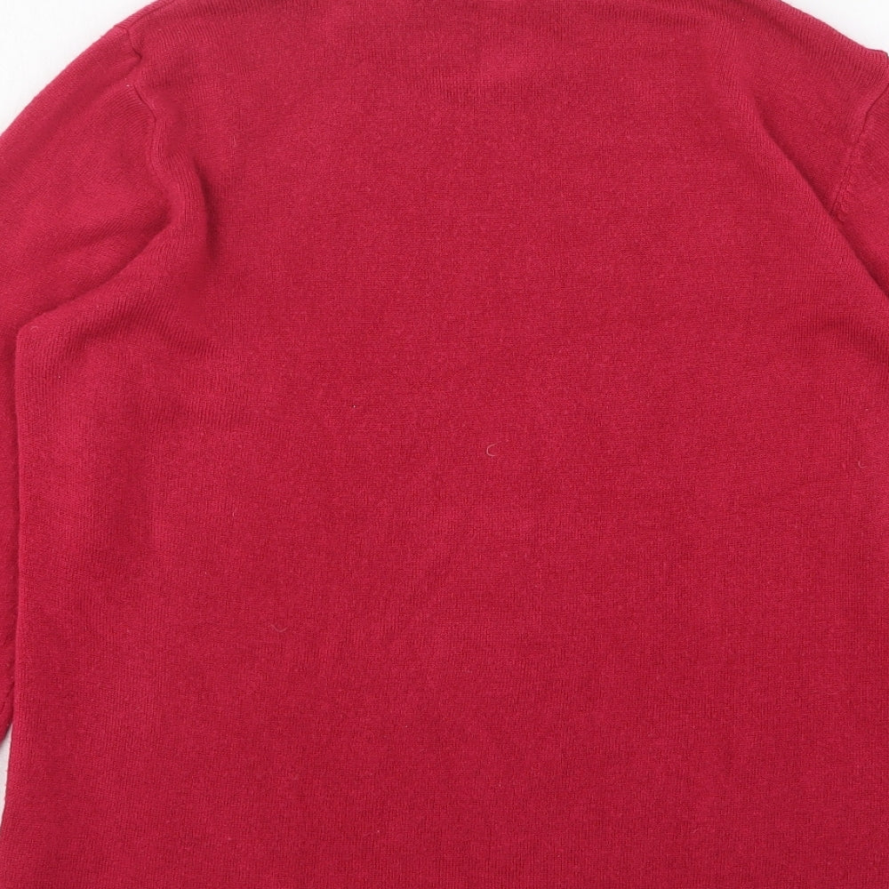 Alexander Womens Pink Round Neck  Acrylic Pullover Jumper Size L