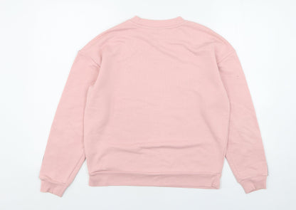 Topshop Womens Pink  Cotton Pullover Sweatshirt Size 6