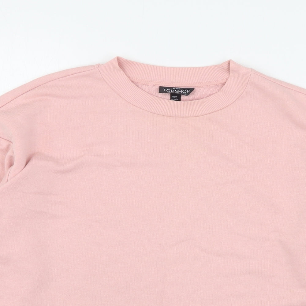 Topshop Womens Pink  Cotton Pullover Sweatshirt Size 6
