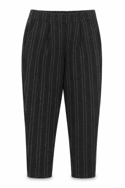 ICHI Womens Grey Striped Polyester Capri Leggings Size L L25 in
