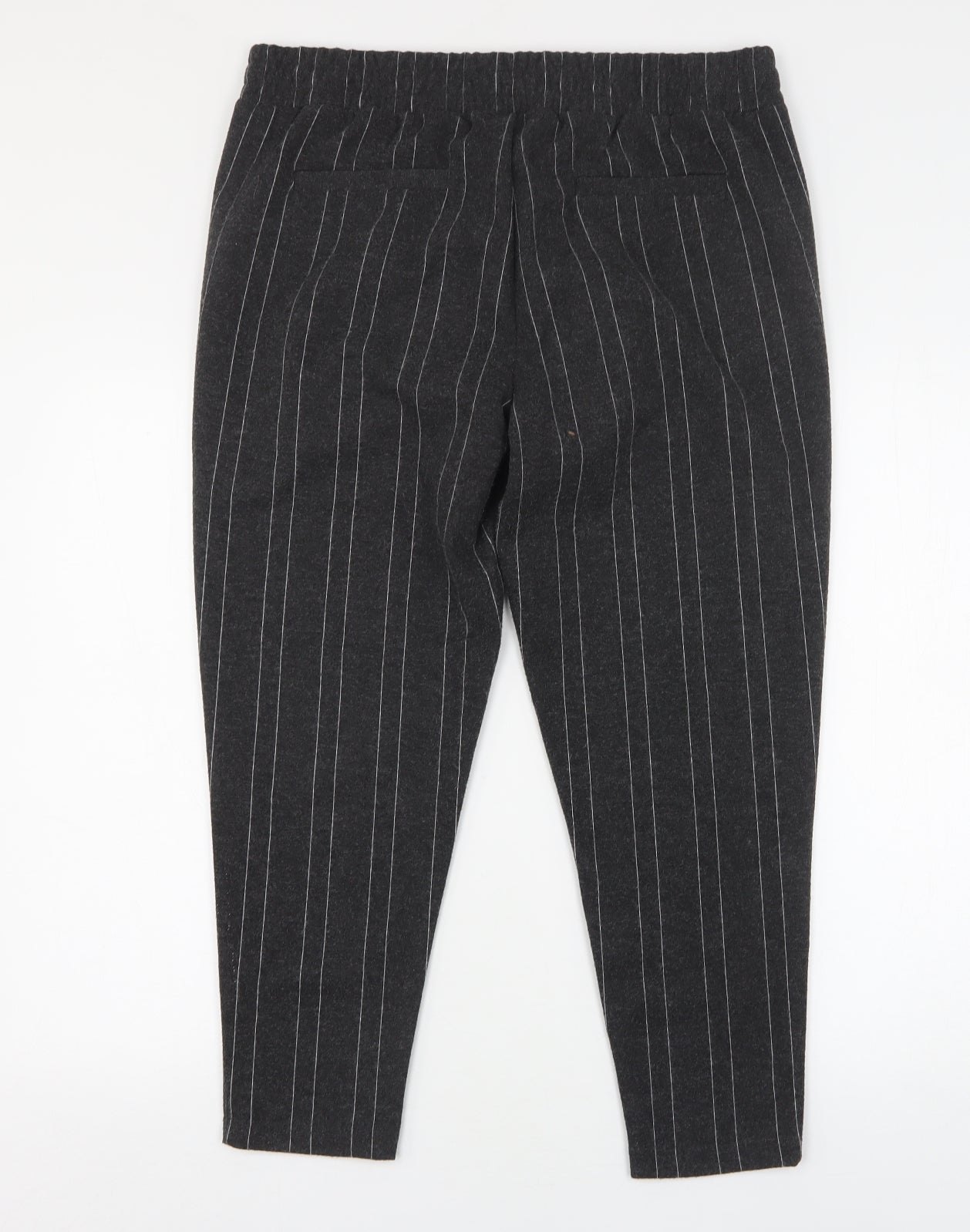 ICHI Womens Grey Striped Polyester Capri Leggings Size L L25 in