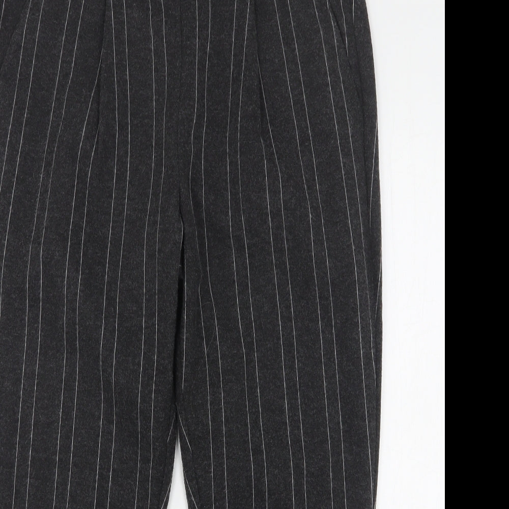 ICHI Womens Grey Striped Polyester Capri Leggings Size L L25 in