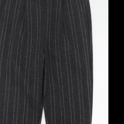 ICHI Womens Grey Striped Polyester Capri Leggings Size L L25 in