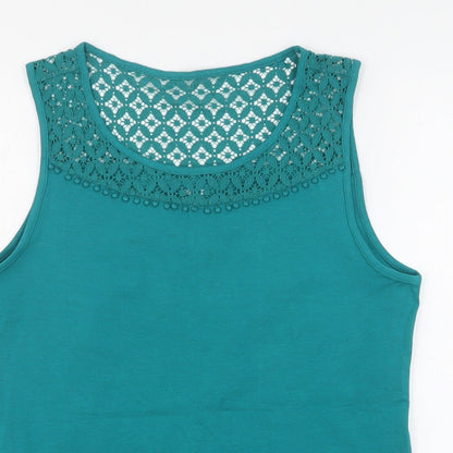 Womens UK Size 12 ESMARA Green Basic Tank