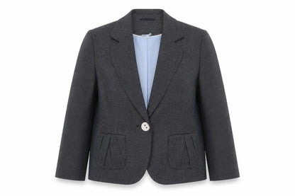 Marks and Spencer Womens Blue Check Polyester Jacket Suit Jacket Size 10