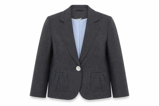 Marks and Spencer Womens Blue Check Polyester Jacket Suit Jacket Size 10