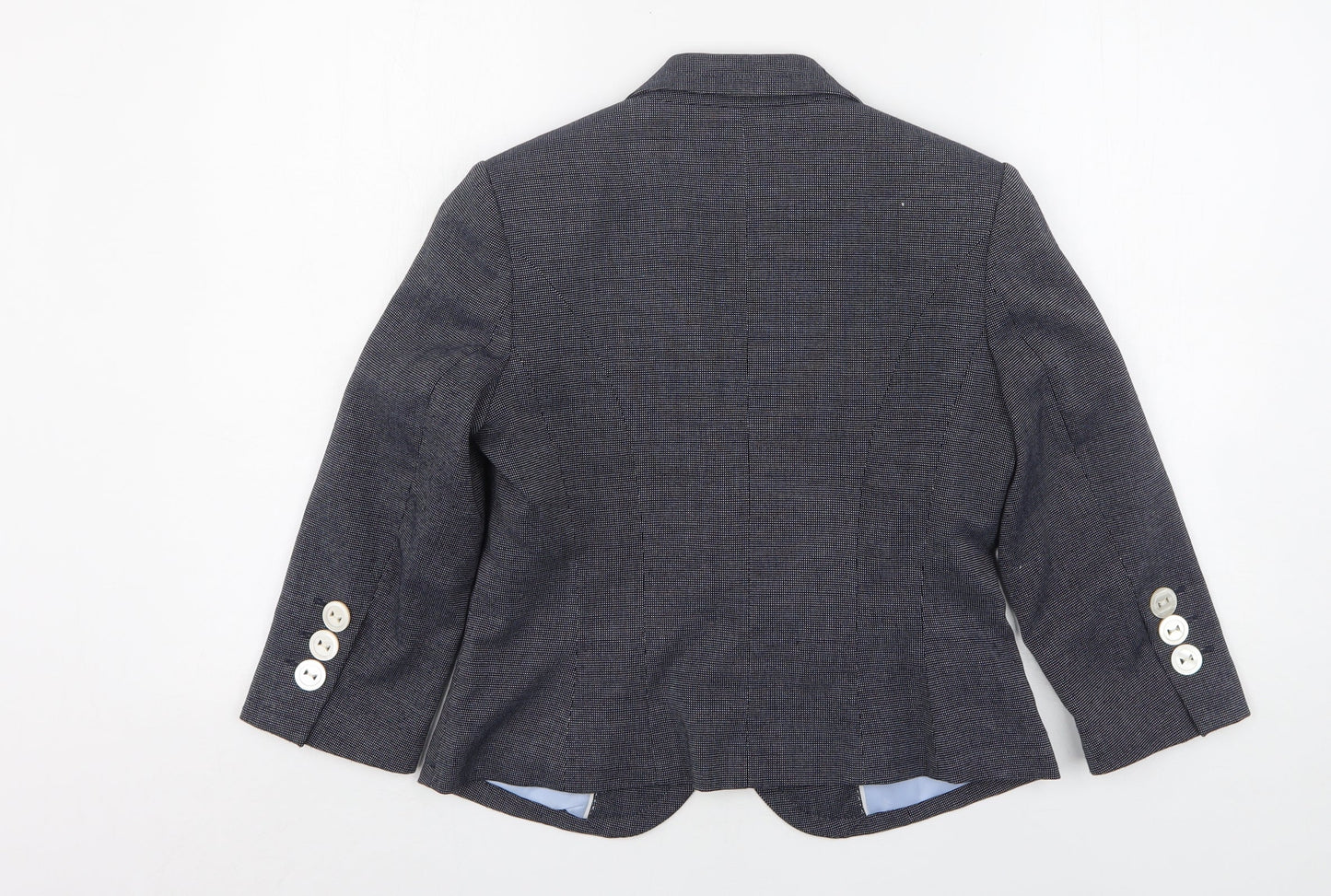 Marks and Spencer Womens Blue Check Polyester Jacket Suit Jacket Size 10
