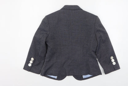 Marks and Spencer Womens Blue Check Polyester Jacket Suit Jacket Size 10