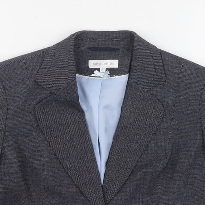 Marks and Spencer Womens Blue Check Polyester Jacket Suit Jacket Size 10