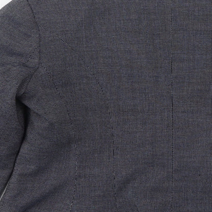 Marks and Spencer Womens Blue Check Polyester Jacket Suit Jacket Size 10
