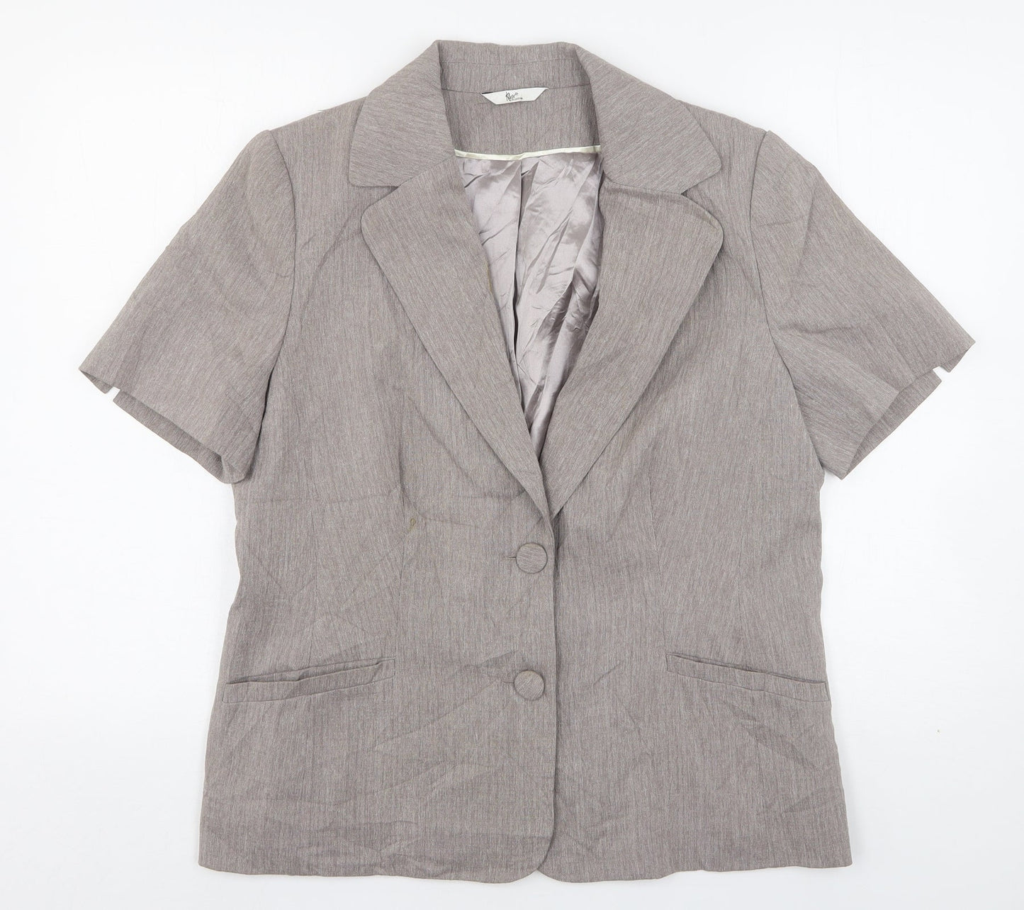 Klass Womens Beige  Polyester Jacket Suit Jacket Size 14