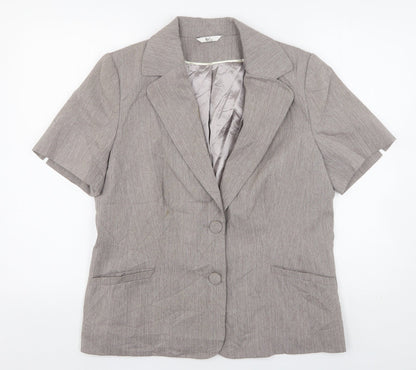 Klass Womens Beige  Polyester Jacket Suit Jacket Size 14