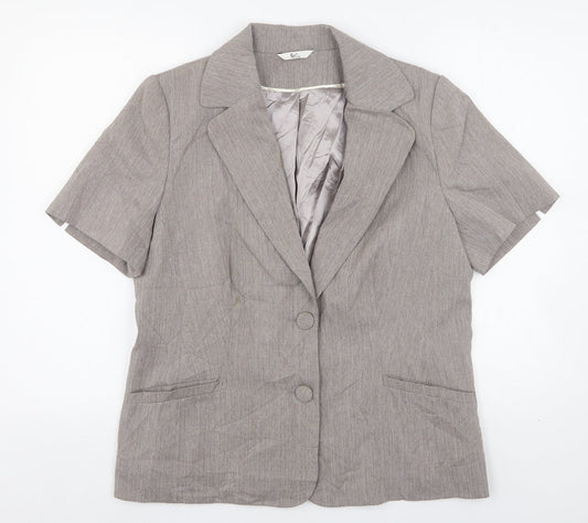 Klass Womens Beige  Polyester Jacket Suit Jacket Size 14