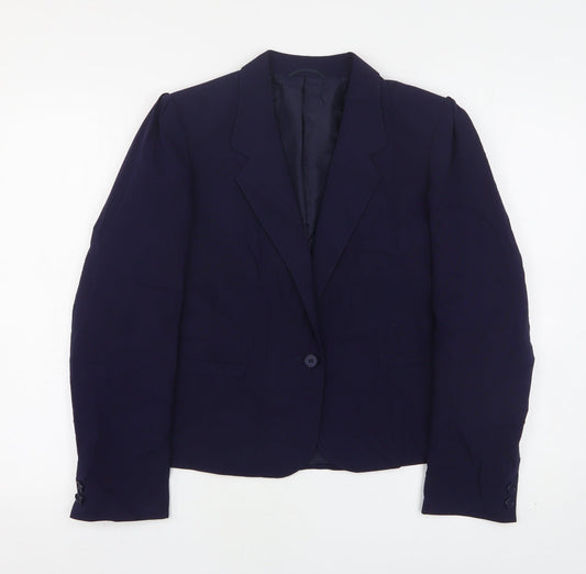St Michael Womens Blue  Polyester Jacket Suit Jacket Size 10