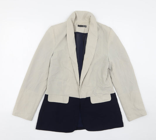 Atmosphere Womens Beige  Polyester Jacket Blazer Size 10