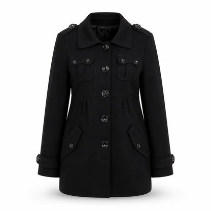 Womens UK Size 10 H&M Black Overcoat