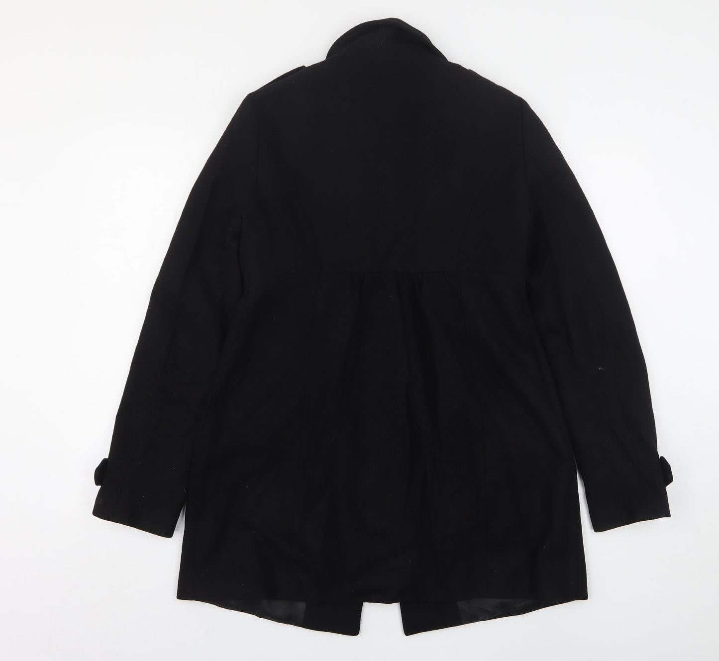 Womens UK Size 10 H&M Black Overcoat
