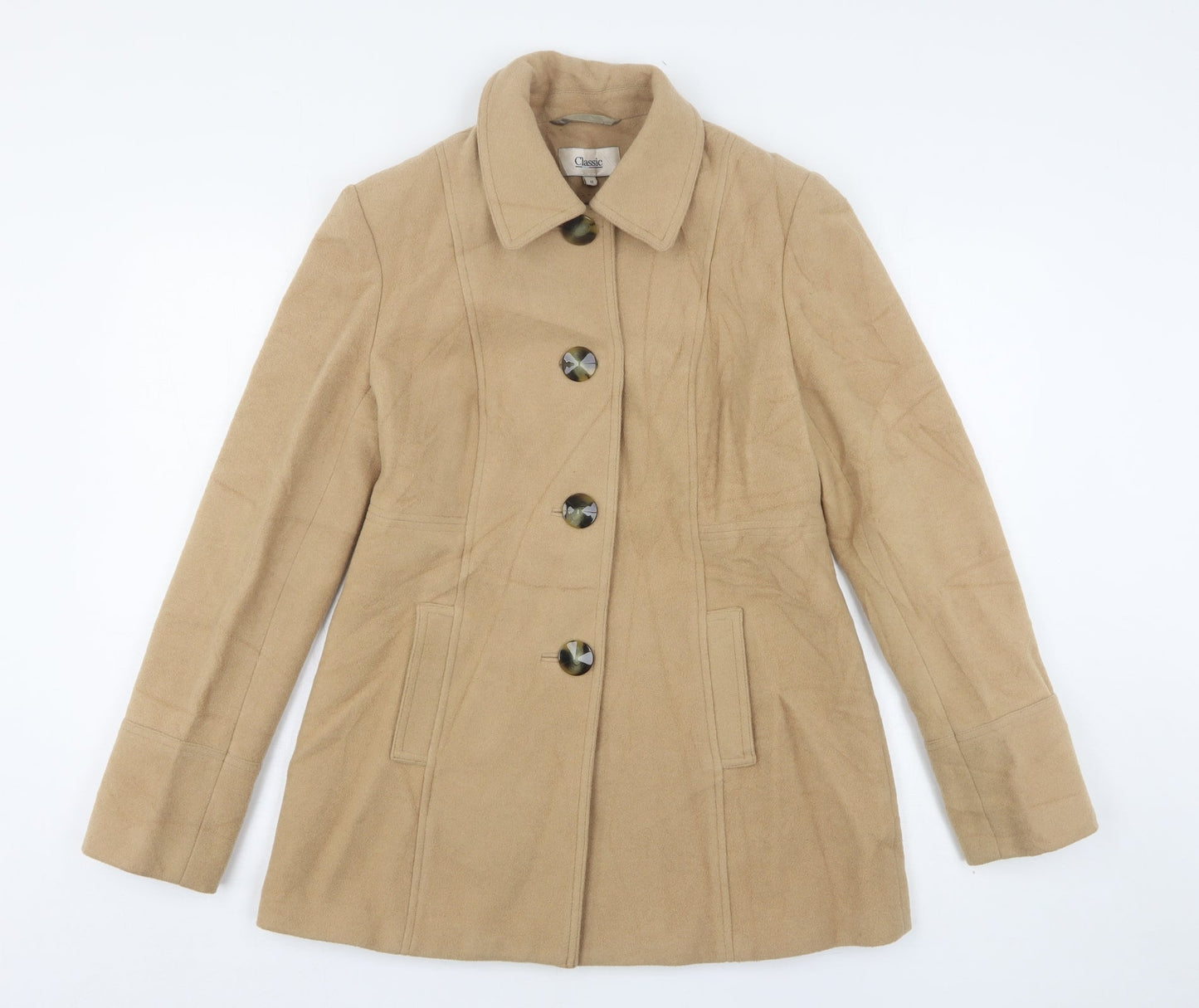 Womens UK Size 10 Marks and Spencer Beige Overcoat