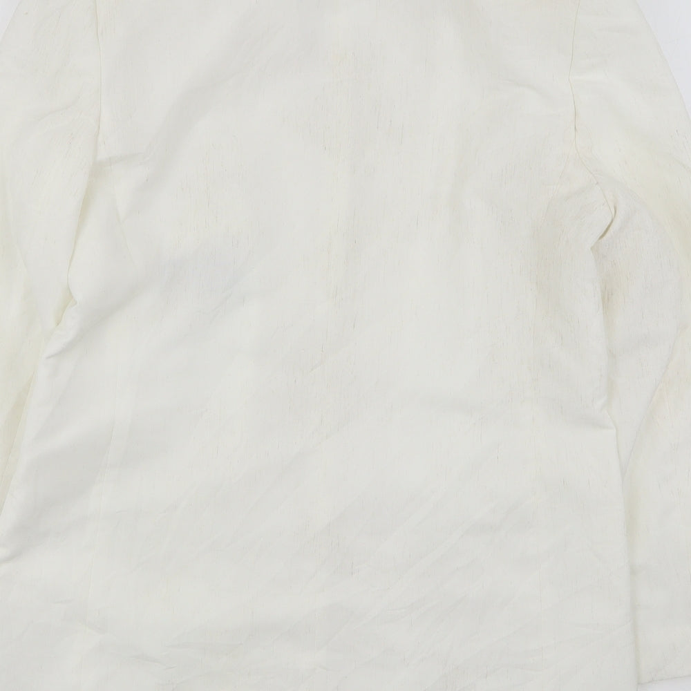 Canda Womens White  Polyester Jacket Suit Jacket Size 14