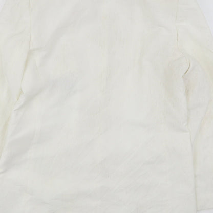 Canda Womens White  Polyester Jacket Suit Jacket Size 14