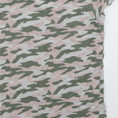 Primark Girls Green Camouflage Cotton Basic T-Shirt Size 9-10 Years Crew Neck Pullover - Be Kind
