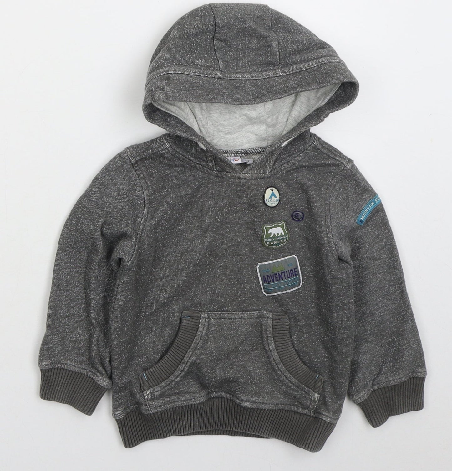 Mini Club Boys Grey  Cotton Pullover Hoodie Size 2-3 Years  Pullover - Adventure