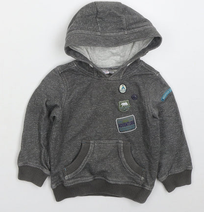 Mini Club Boys Grey  Cotton Pullover Hoodie Size 2-3 Years  Pullover - Adventure