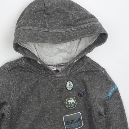 Mini Club Boys Grey  Cotton Pullover Hoodie Size 2-3 Years  Pullover - Adventure