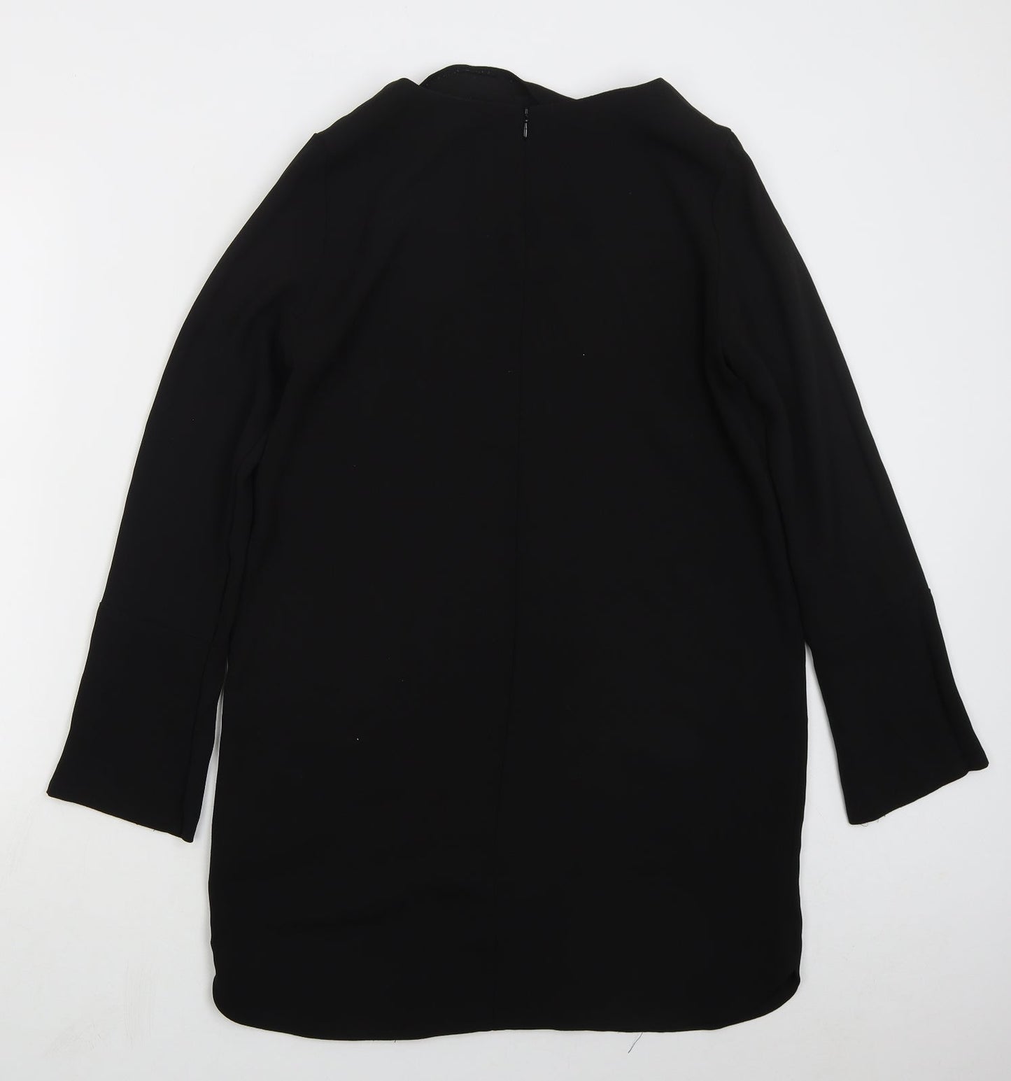 H&M Womens Black  Polyester Shift  Size 10  Boat Neck Zip