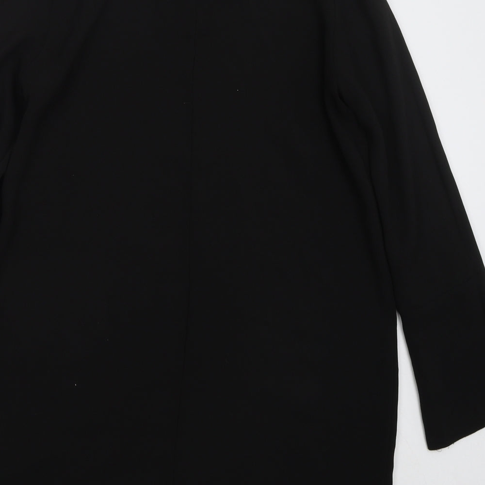 H&M Womens Black  Polyester Shift  Size 10  Boat Neck Zip