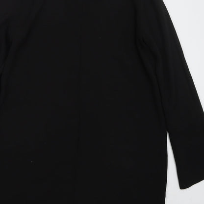 H&M Womens Black  Polyester Shift  Size 10  Boat Neck Zip