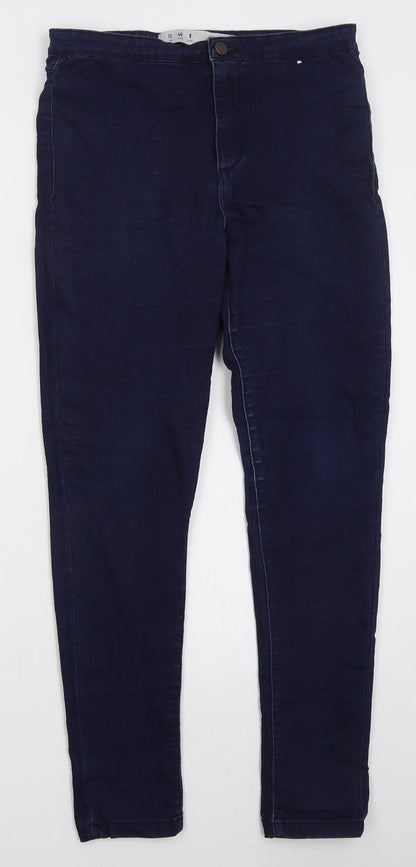 Denim Co Womens Blue  Cotton Skinny Jeans Size 12 L27 in Regular Button